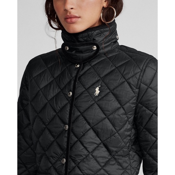 NWT Polo Ralph Lauren Cropped Barn Quilted Jacket Black Small - Picture 5 of 6